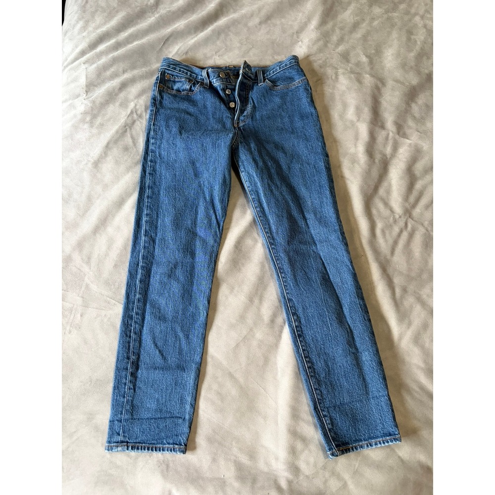 Levis 501 Original Fit Straight Leg Blue Denim Jeans Womens 29 Button Fly